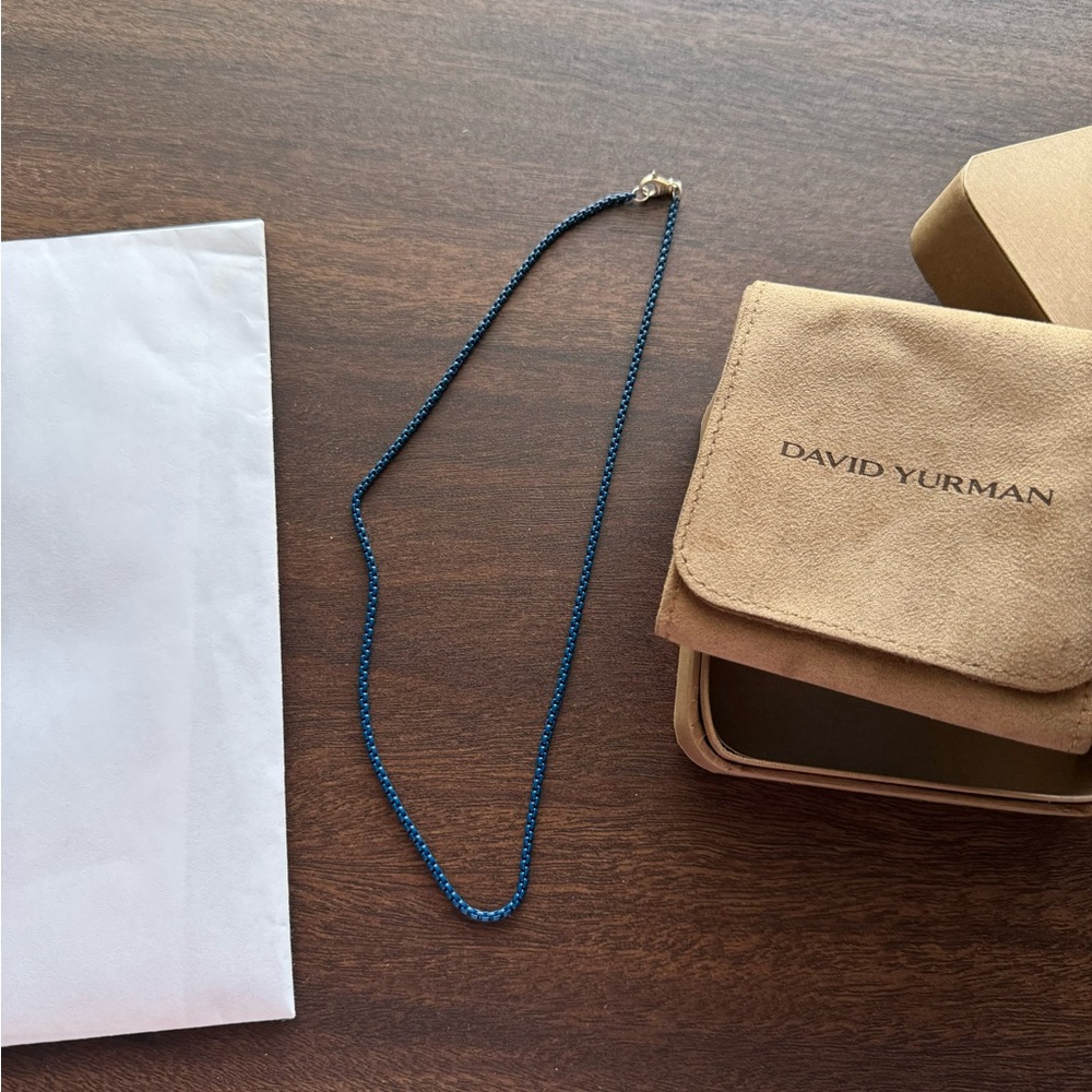 David Yurman 2.7MM BOX CHAIN NECK SIL/ST STL-BLUE. 20 inch.  Purchased 7/2024